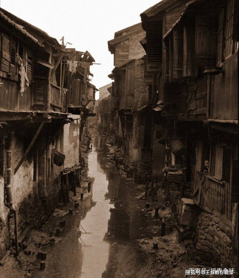 原创1880年广东老照片街上店铺林立广州古城风貌难得一见