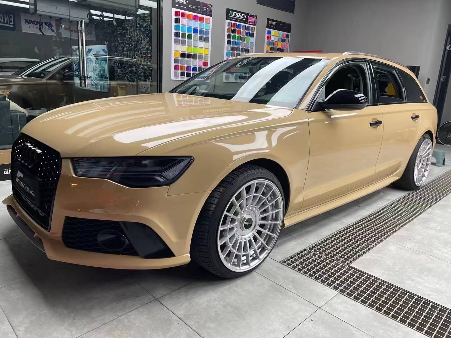 奥迪汽车skto改色膜沙漠黄