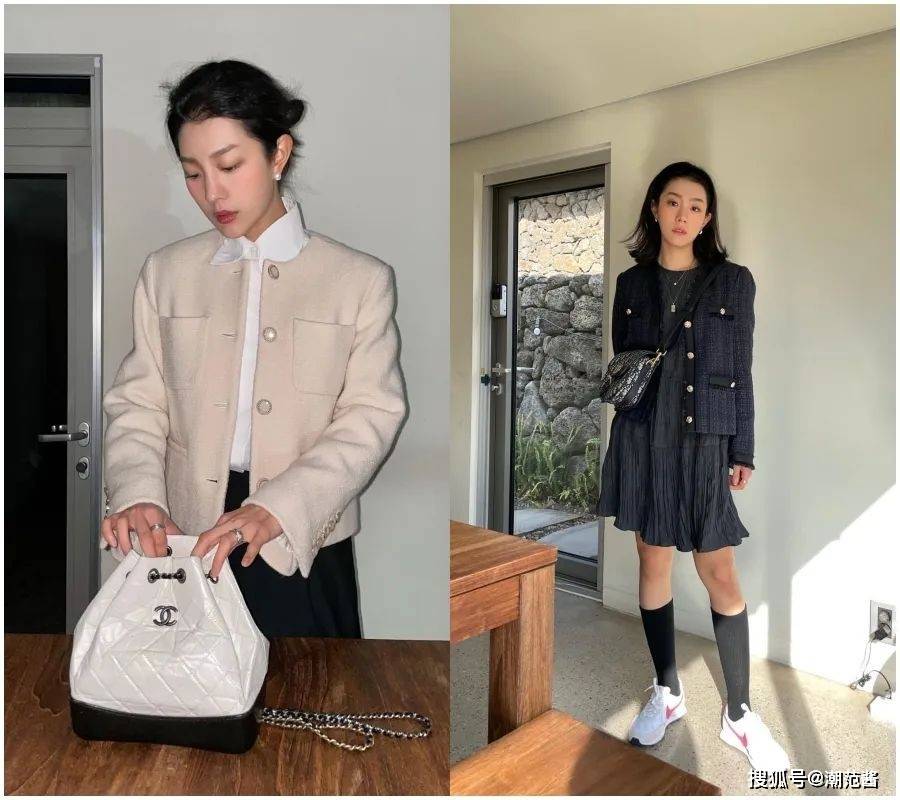 韩国模特兼穿搭博主徐智妍,白衬衫配直筒裤,简约又时髦
