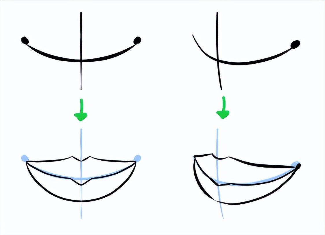 微笑的嘴巴怎麼畫?教你各種形狀嘴巴的畫法!_牙齒_嘴唇_前臼齒