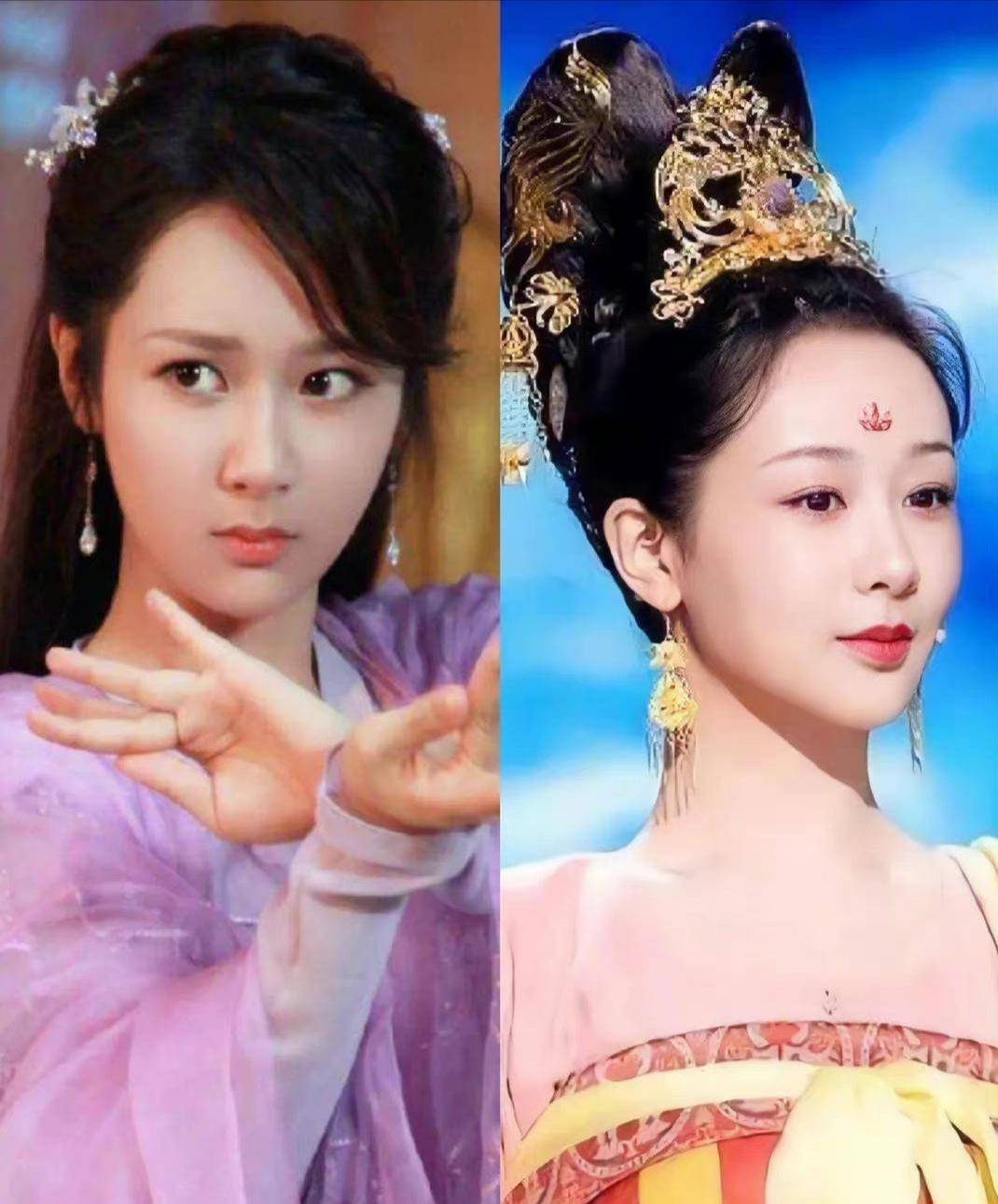 赵露思,杨紫等古装造型一般,一换上汉服,立马从路人变仙女_蔡文静
