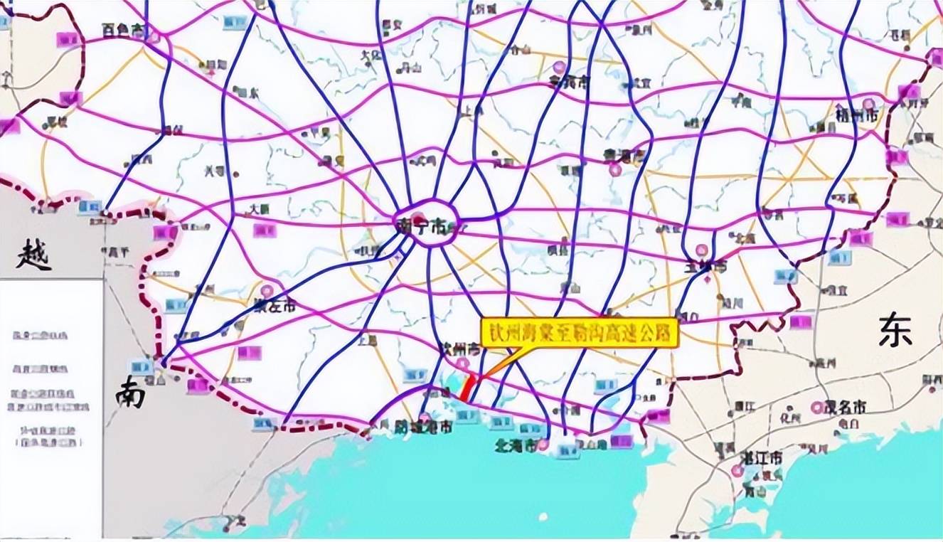 钦州北过境高速线路图图片
