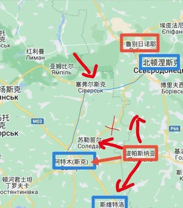 让我们来看地图,当波帕斯纳亚被攻占后,俄军,卢顿民兵,车臣部队,雇佣