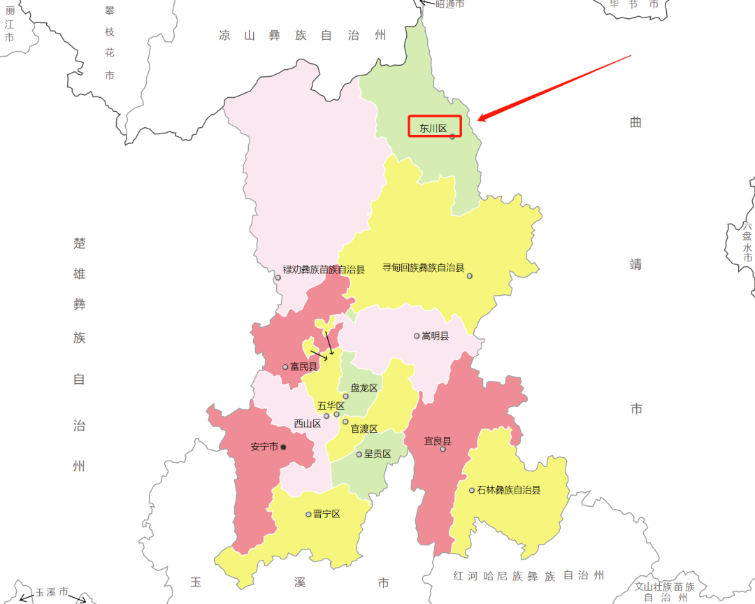 东川区各乡镇地图图片