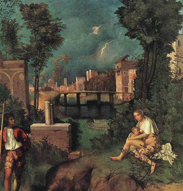 世界著名油画欣赏:《暴风雨》意大利画家乔尔乔内名作_威尼斯_绘画