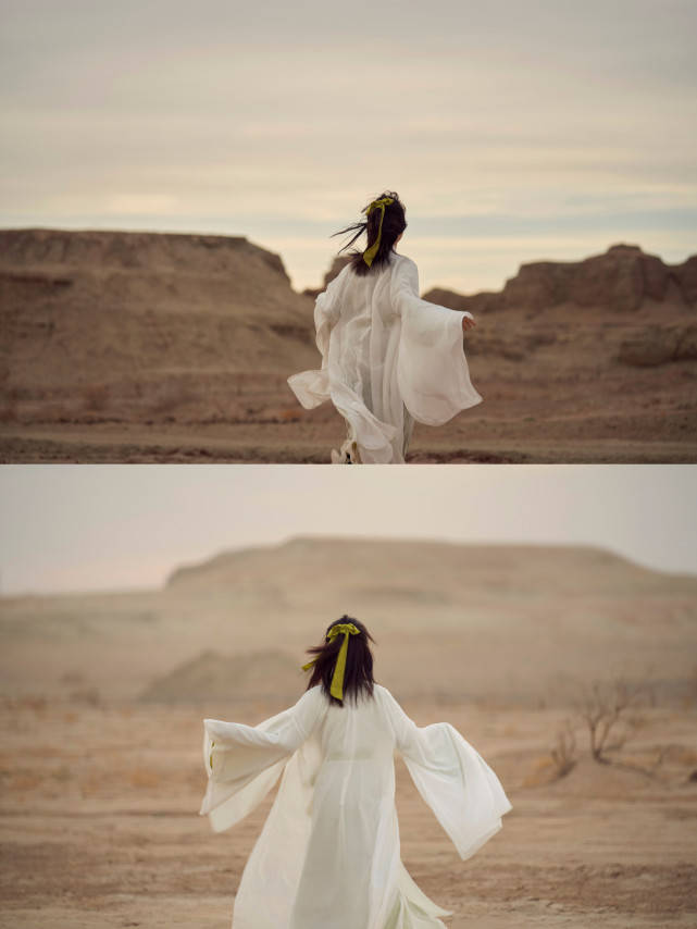 谭松韵32岁生日晒美照穿古装置身戈壁美如紫霞仙子下凡