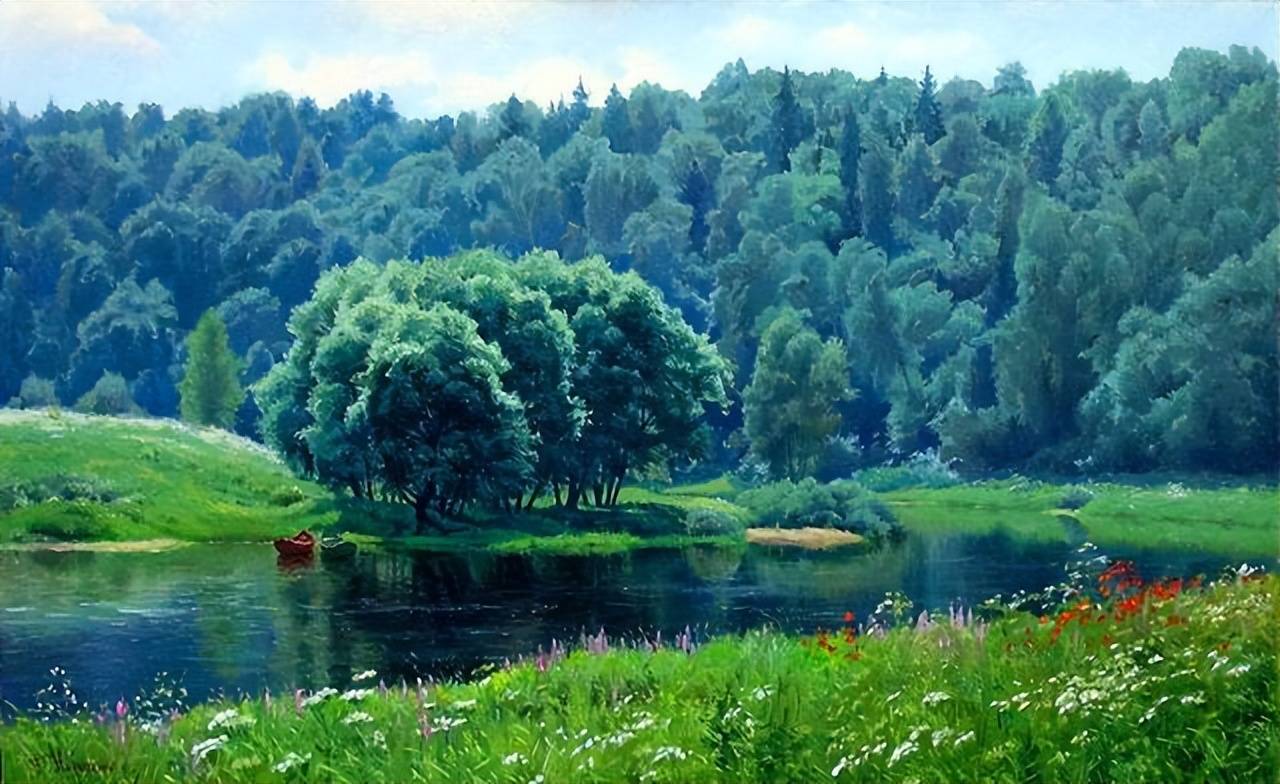 春夏秋冬完美的光色风景油画,唯美轻松,太美了_生活_美文_艺术品