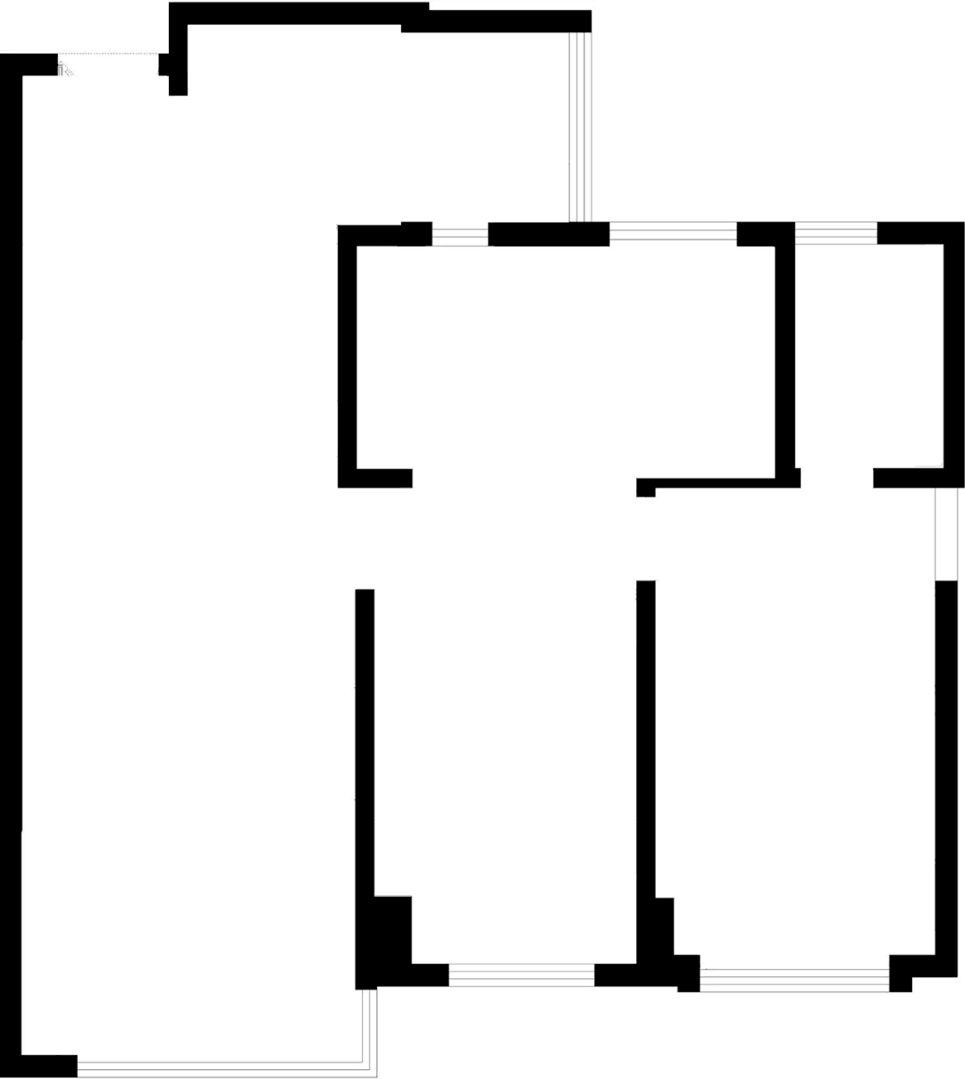 原始平面图 平面布置图 玄关处打造一体化的定制柜体来满足