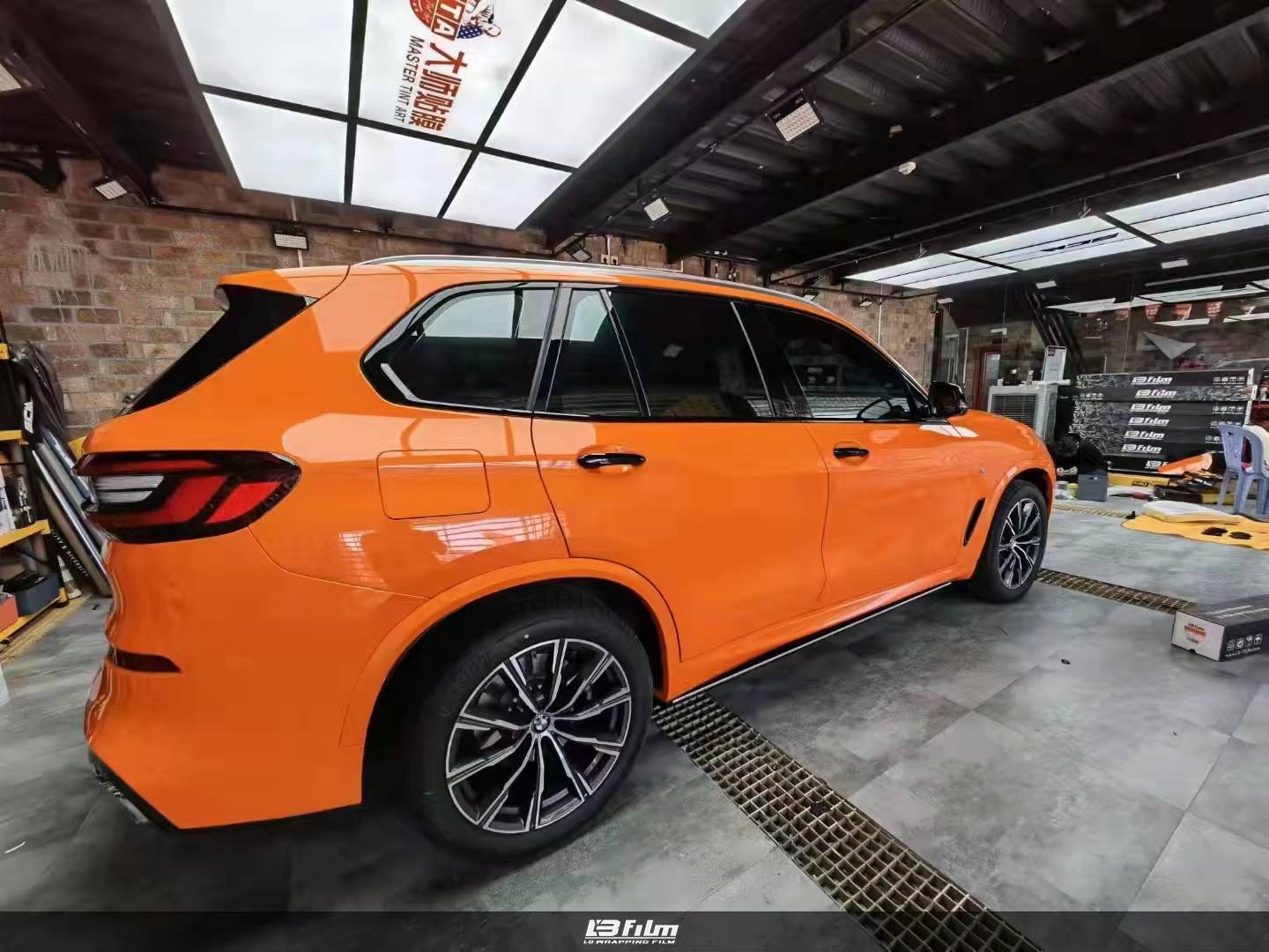 宝马x5lbfilm改色膜高亮橙