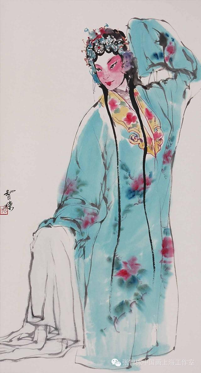 娥眉低吟颦笑浅 | 张智栋早期京剧人物作品欣赏_艺术_中国_国画