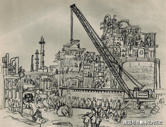 滨海石油化工城 70年代上海石油化工总厂的速写