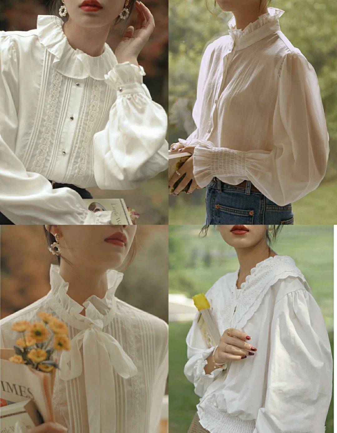 原创白色衬衫穿搭太单一试试港风法式衬衫穿搭柔情万种又美感十足