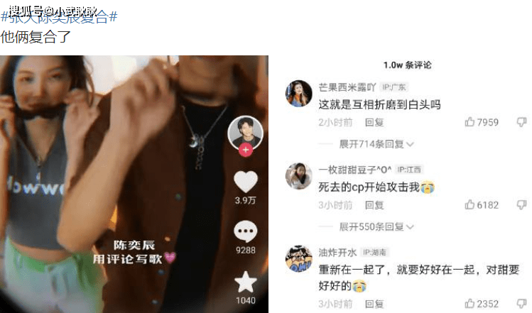 张天陈奕辰疑似复合后者陷入录音事件两人曾闹得很难看