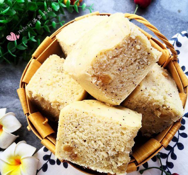 豆渣葡萄干发糕,蒸蒸日上年年高_红枣_满宝_妈妈