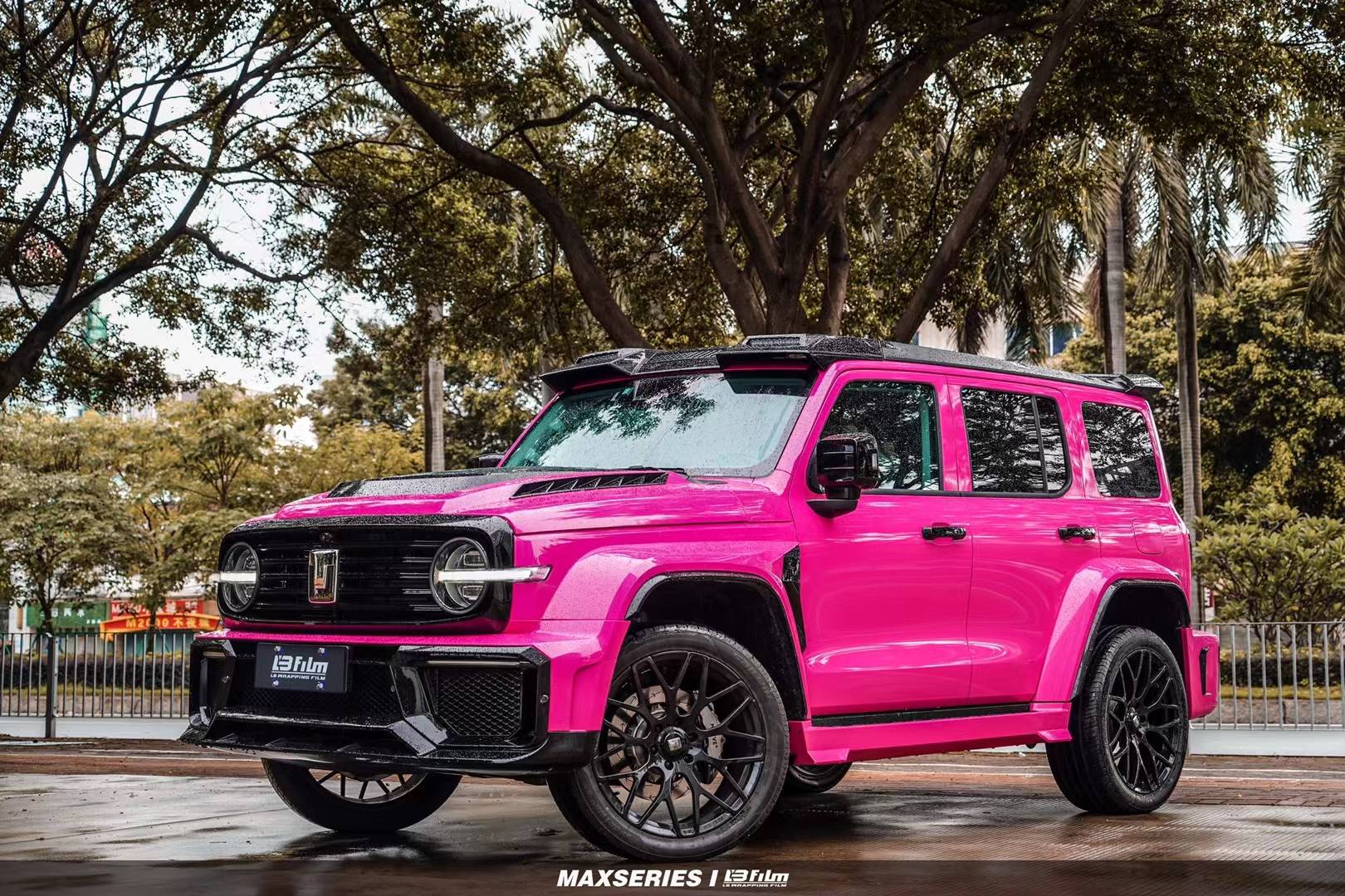 坦克300-lbfilm改色膜高亮玫红,一眼就心动的颜色_-glossy_rose_red