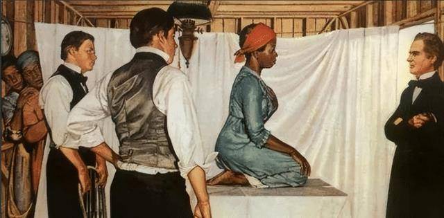 奴隶市场上奴隶不分男女老少皆全裸出场奴隶主像买马一样检查