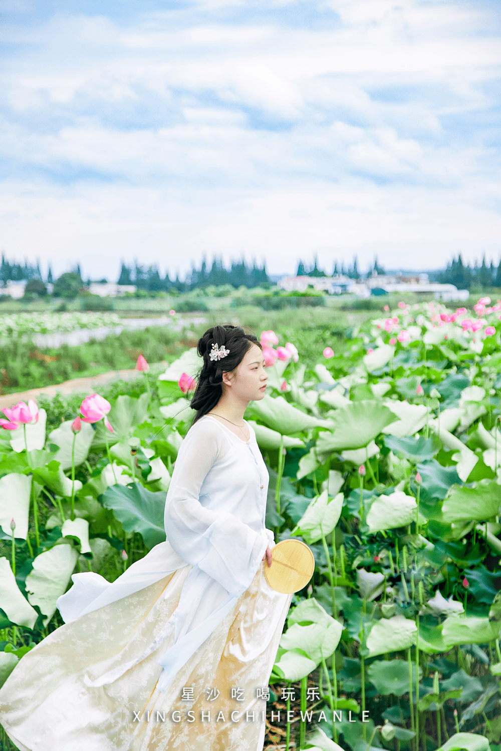 穿上汉服,带上道具,在这片池塘中拍照打卡秒出片,收获一组高质量美图