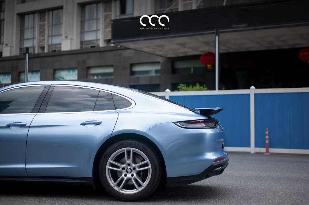 保时捷帕拉梅拉漫彩改色膜pet金属雾蓝,迷雾电光般的质感_全国_金属雾