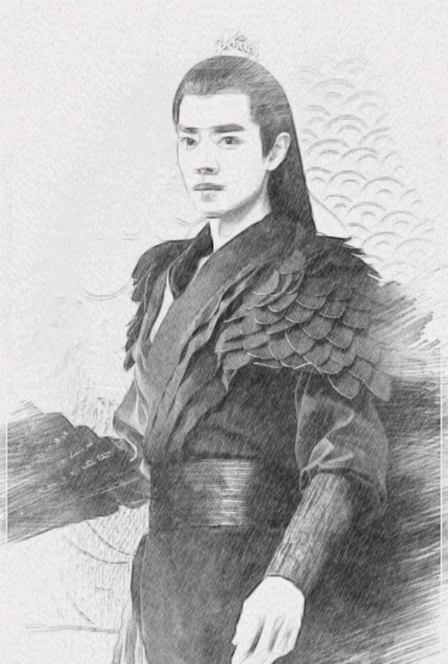 素描画古装美男图片