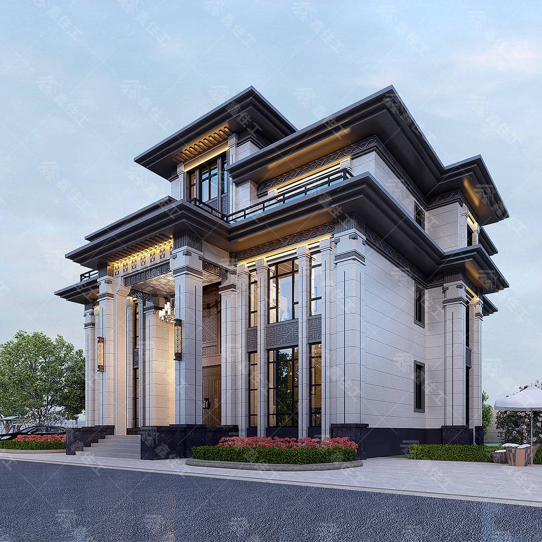 张浩选择的是这款新亚洲风别墅.