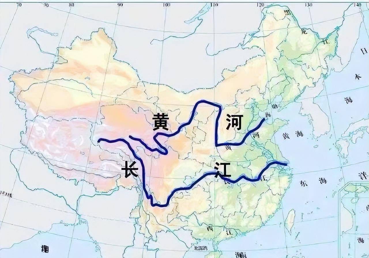 长江和黄河示意图详细图片