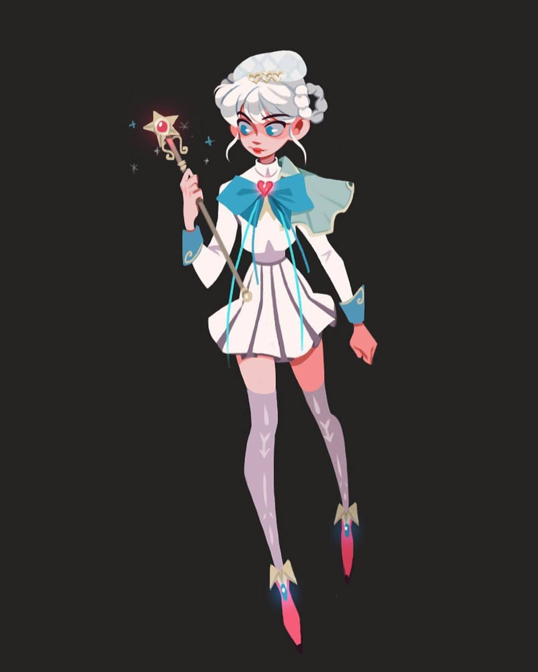 小清新风格的温柔人物插画画风很有迪士尼的味道