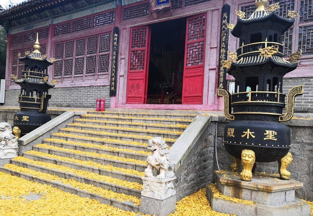 初冬进圣水观深山,看千年银杏树金黄惊艳_最好的_时间_风景区