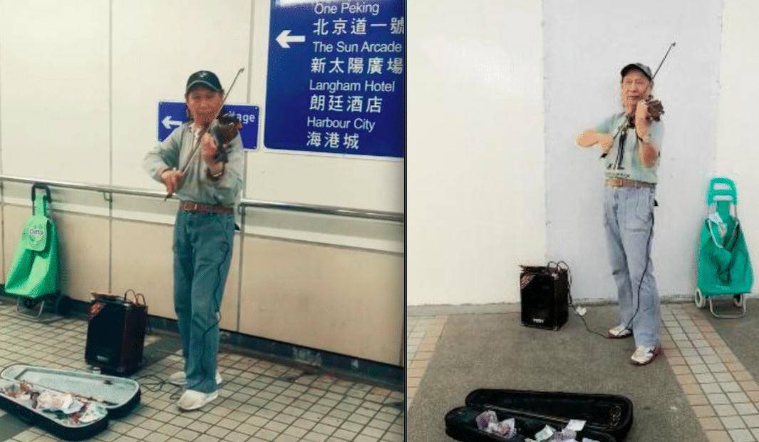 刘长生沦落街头卖艺,四年只接到一部戏,超高龄一站就是几小时!