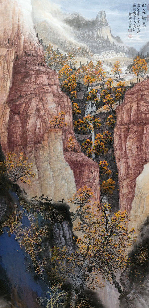 "笔写山河舒壮志,胸荡太行气磅礴"一一著名画家韦囯成_中国_韦国成