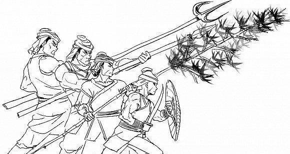 川军为了给戚家军争取布阵的时间,在将领周敦吉的带领下,义无反顾地