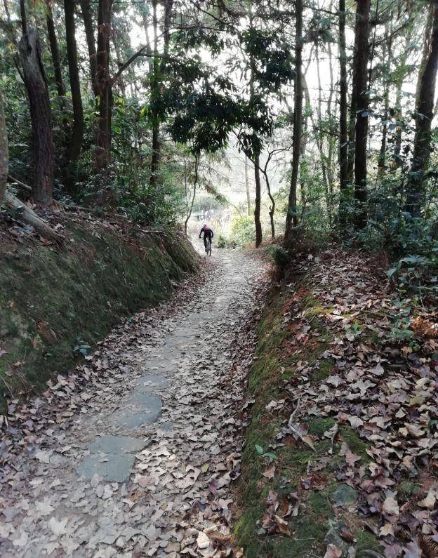 闽东赛岐鳌峰山遇见一骑士挑战山路,太厉害了!_上山_锻炼_年轻人