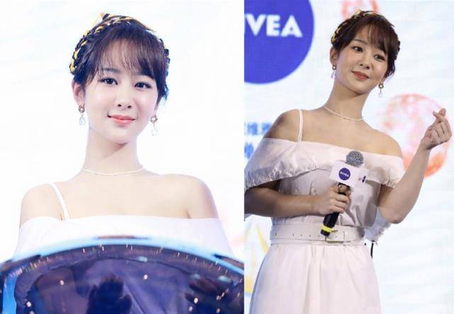 杨紫活动未修生图曝光差别大,着一字肩胳膊圆润面部浮肿僵硬_对比_穿