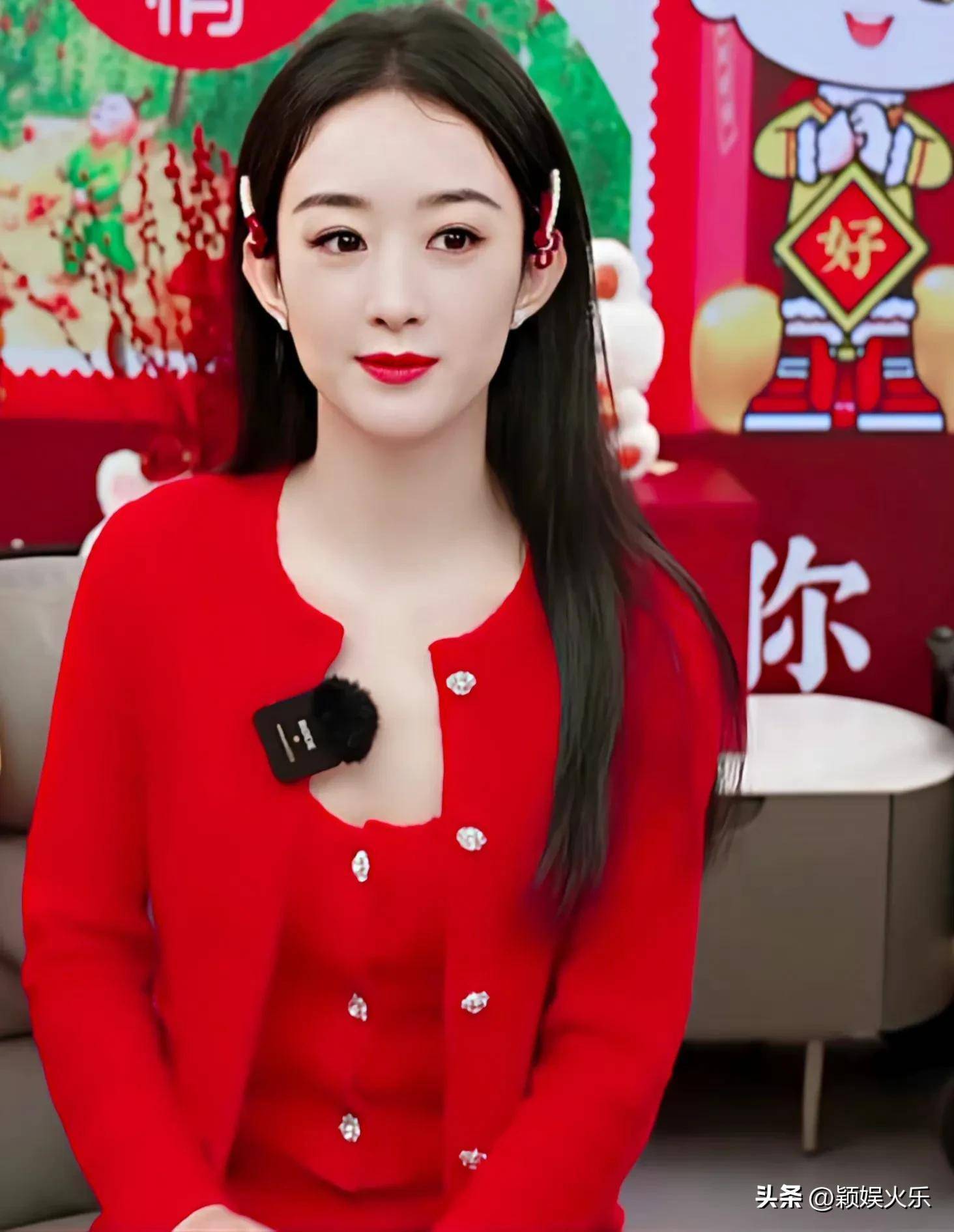 赵丽颖红裙蝴蝶结盘发造型,六种发型六种美,赵丽颖新年高清壁纸_头条