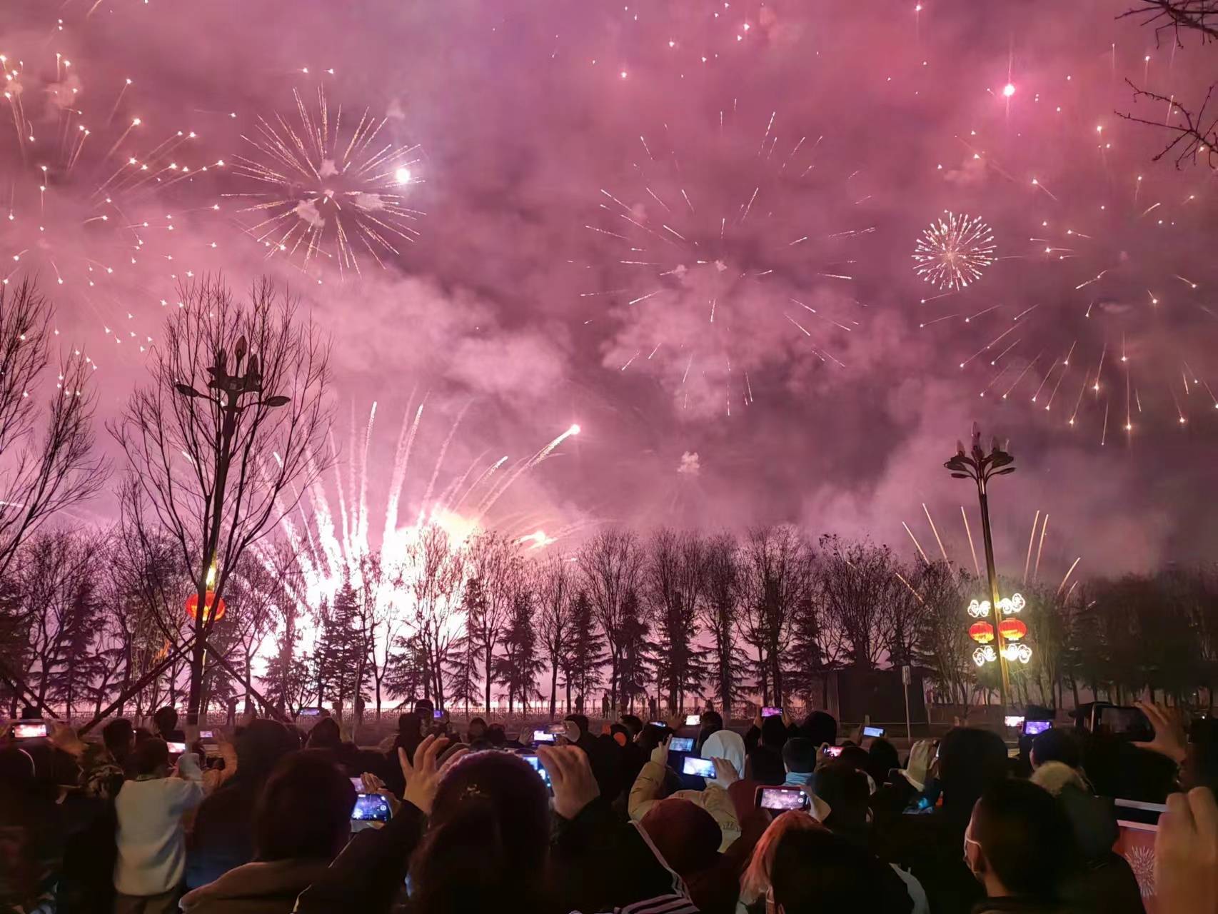 高陵区"北跨主城区·幸福新高陵"除夕烟花秀璀璨绽放_市民_焰火_活动