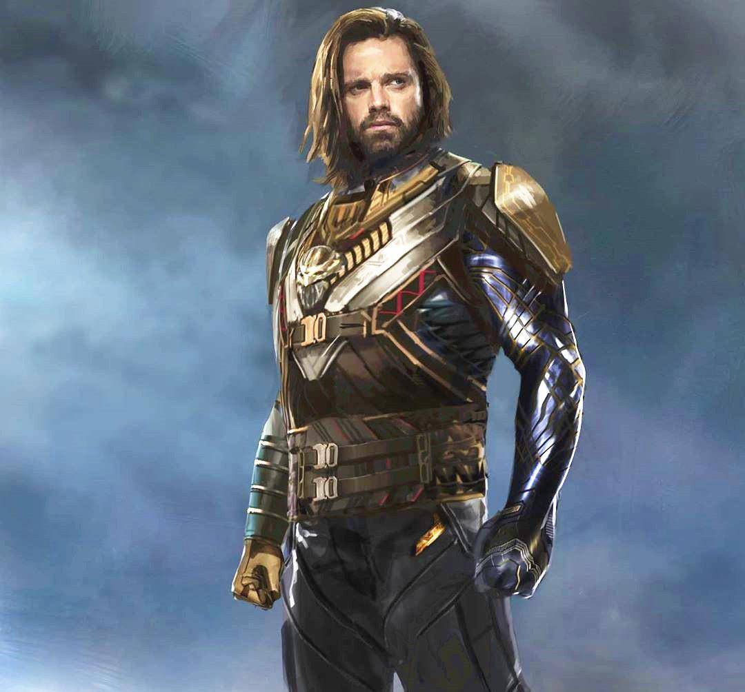 除了手臂之外,冬兵还穿着一套金色的战甲,就好似一位勇猛的战士一般!