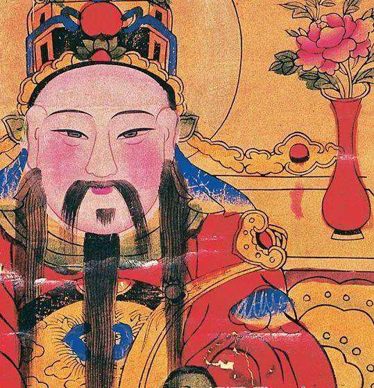 民国《童子招财 财源广进》年画有些画中还配上仙桃和蝴蝶图案正在玩