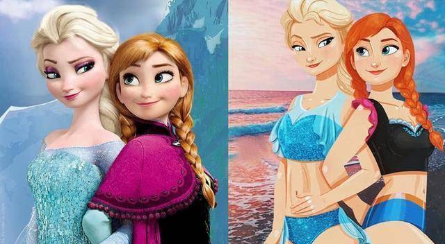 当迪士尼公主穿上泳装,乐佩俏皮可爱,花木兰"人鱼线"超显眼!