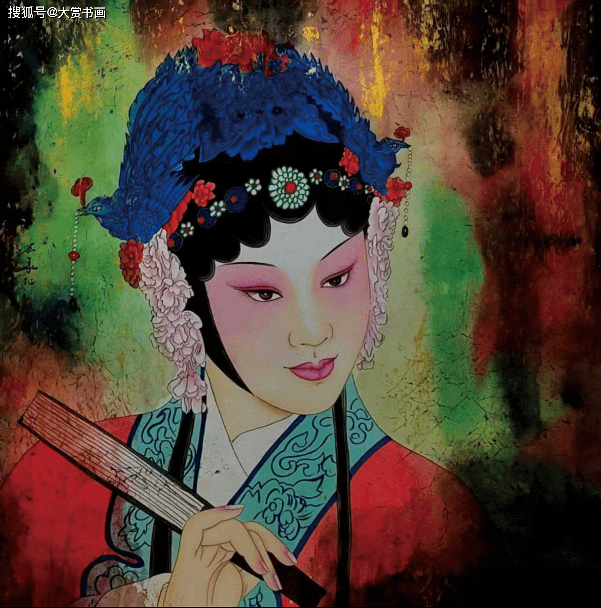 以国粹戏曲人物入画,一招一式体现着戏曲文化的艺术魅力_中国画_油画