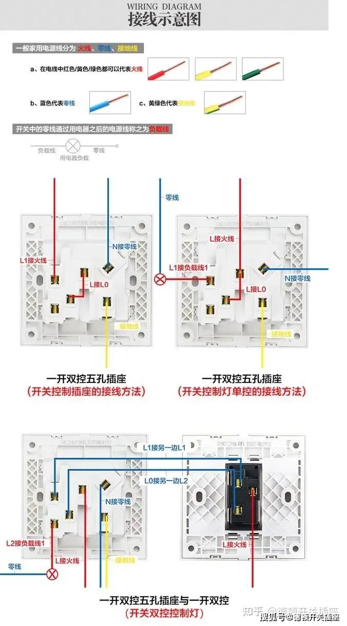 房间开关接线图图片