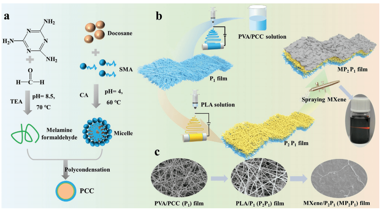 连续静电纺丝结合喷涂技术制备新型janus型多功能超柔性薄膜_穿戴