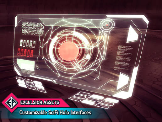 unity科幻全息类ui界面 customizable scifi holo interface 1.6.