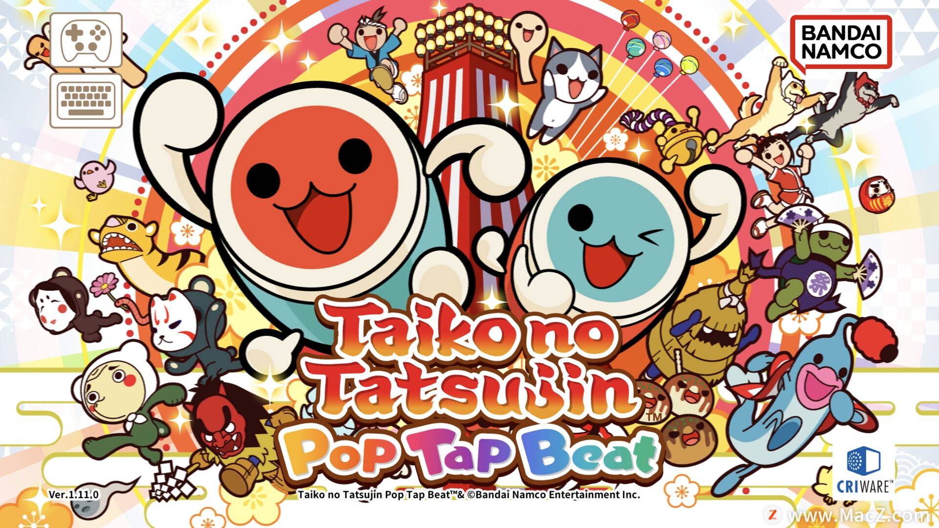 音乐节拍游戏：太鼓达人Taiko no Tatsujin Pop Tap Bea‪t‬ for Mac中文版