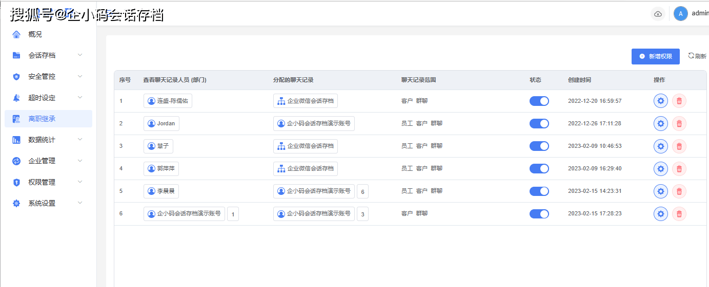 加强监督企小码支持对客户及员工进行敏感行为检测,进行敏感词设置