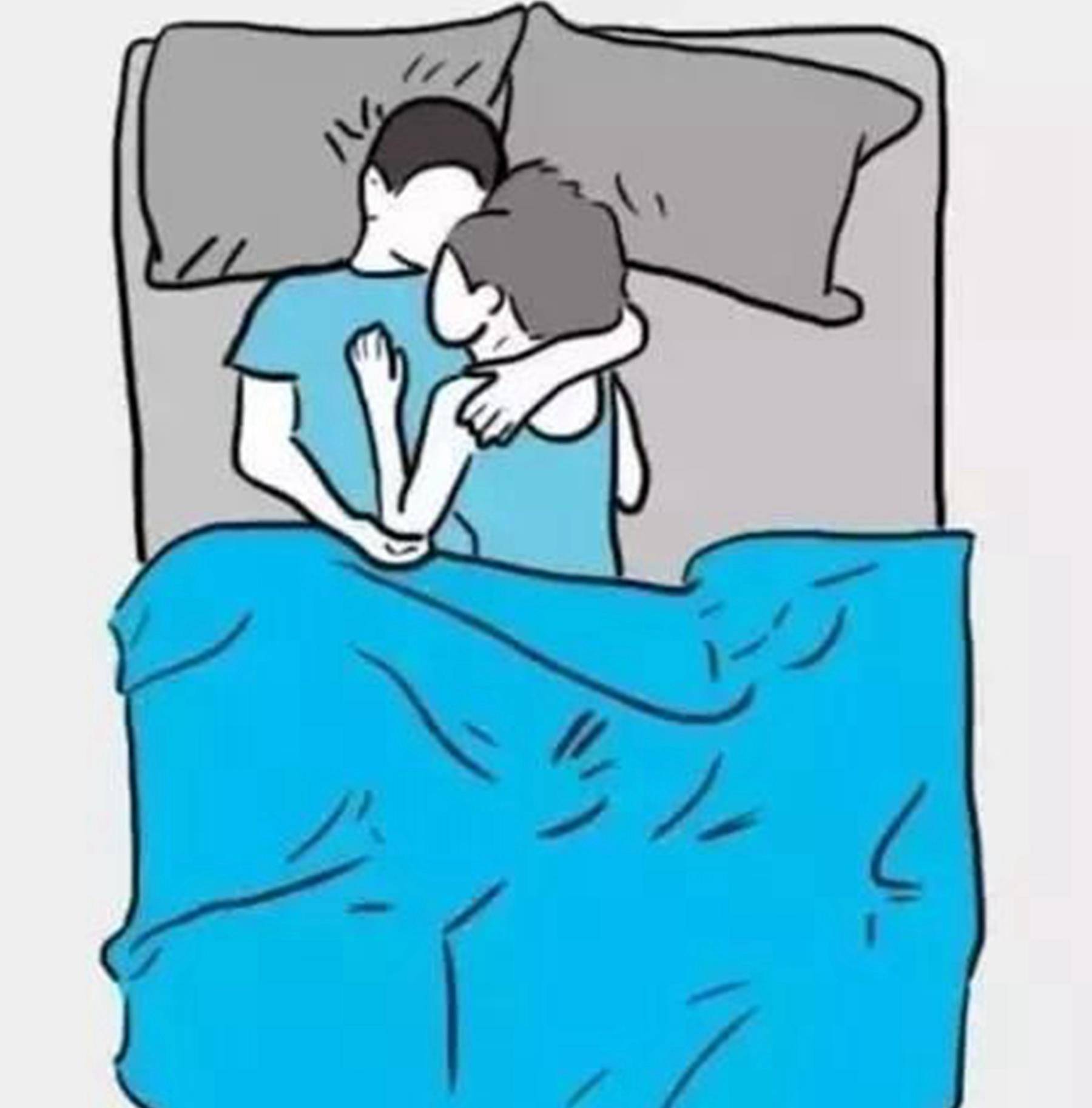 5种常见的夫妻睡姿,第4种姿势两人感情最好,你们是哪一种?