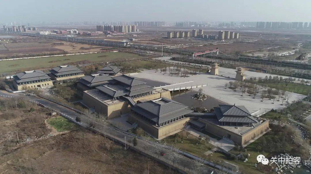 西咸新区:航拍陕西历史博物馆(秦汉馆)_建筑_咸阳_新城