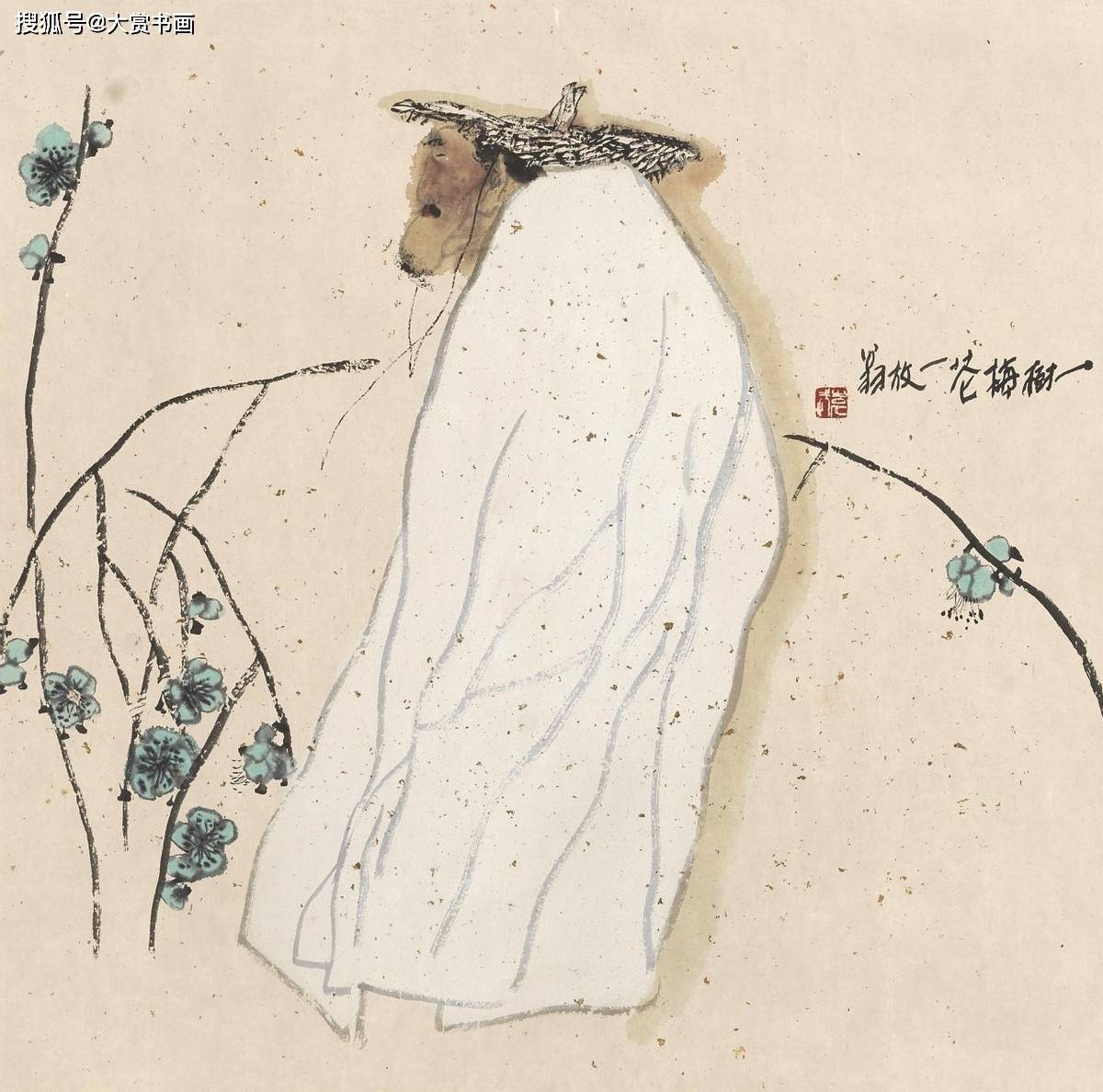 在袁武那一幅幅巨大的水墨人物作品中,笔下的军人,少数民族,农民,带着