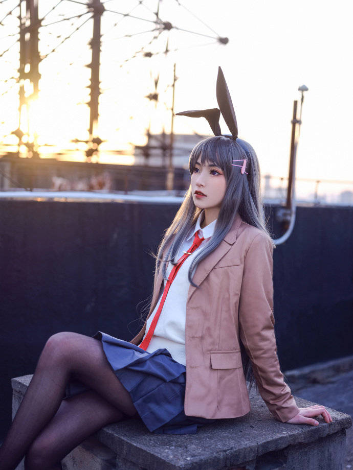 cos:猪头少年梦到兔女郎学姐樱岛麻衣cosplay正片13p-君珺un_伊喵_白