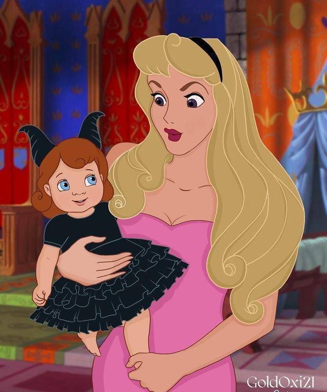 当迪士尼公主有了宝宝,爱洛公主宝宝很可爱,爱丽儿宝宝是黑发_花木兰