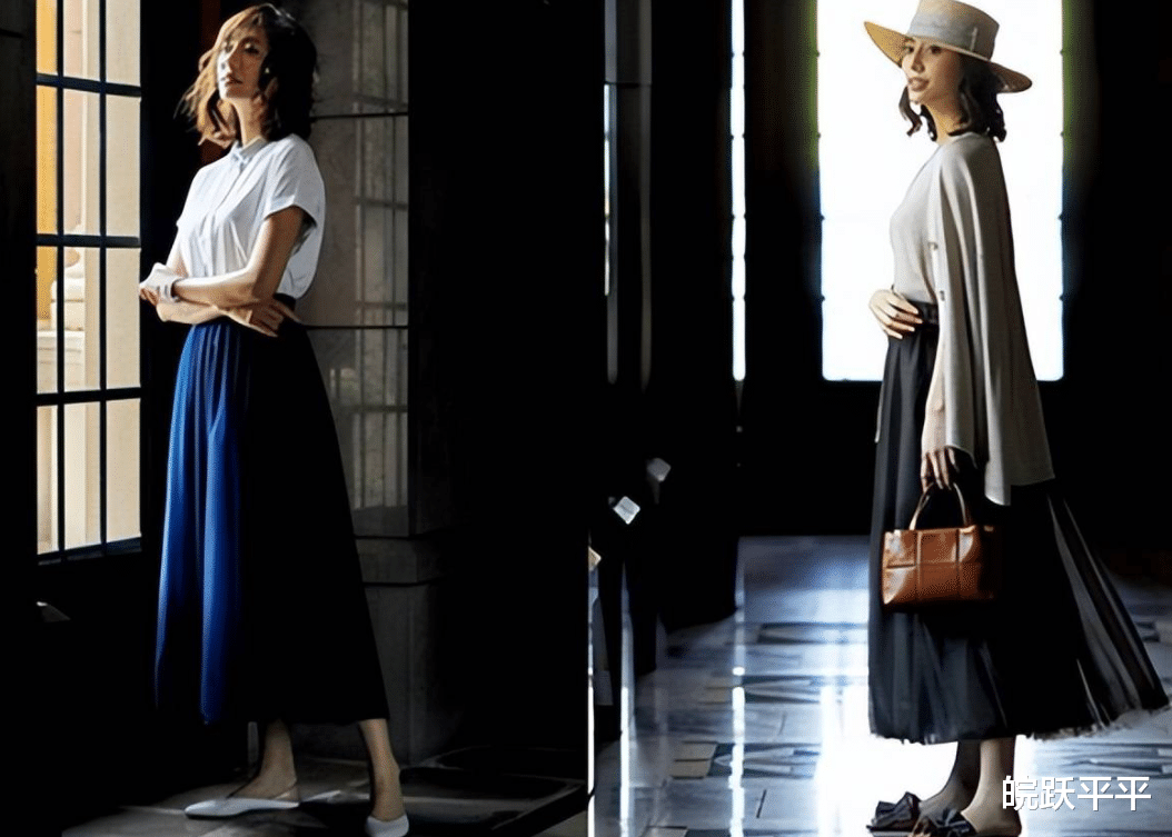 黑色简洁大气,下身裸色大胆穿搭,优雅成熟_上身_颜色_红色