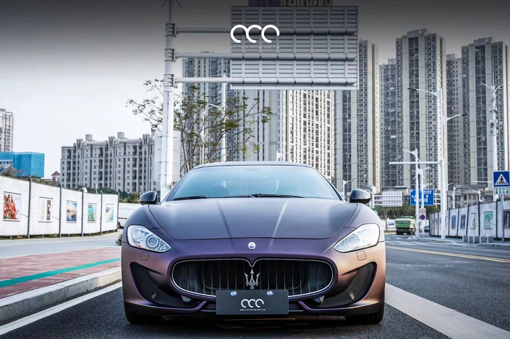 玛莎拉蒂漫彩改色膜亚金属黑紫,永恒的象征